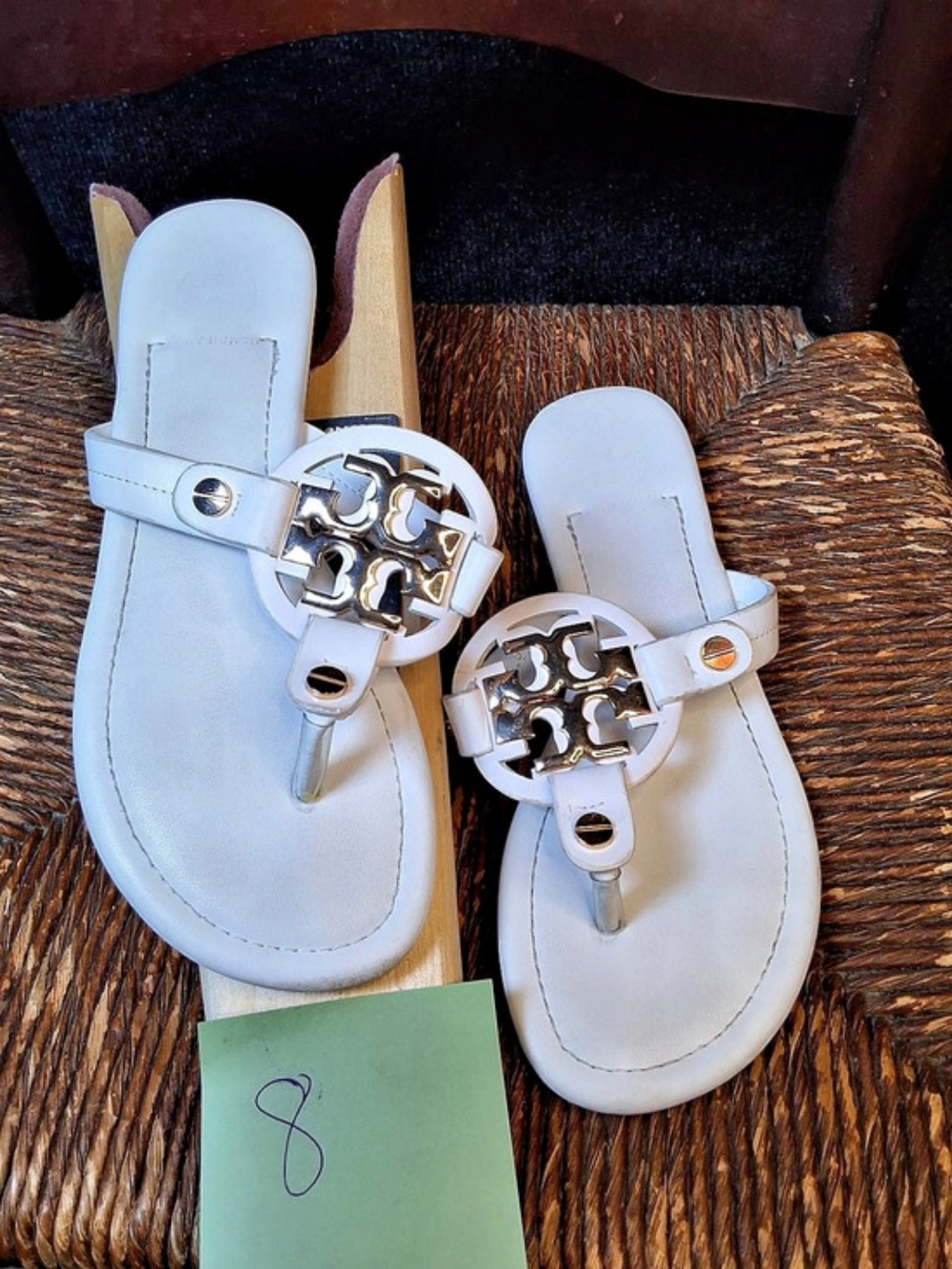Tory Burch Miller Logo Sandals in White